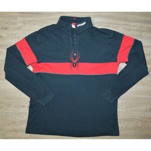 Spyder Mens Black Solid Long Sleeve 1/4 Zip Mock Neck Activewear Pullover Size L